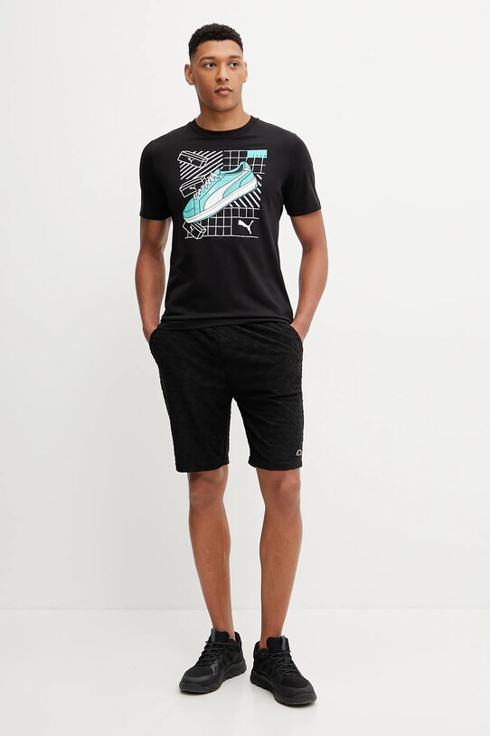 Puma tricou din bumbac GRAPHICS Sneaker 684830 negru SS25