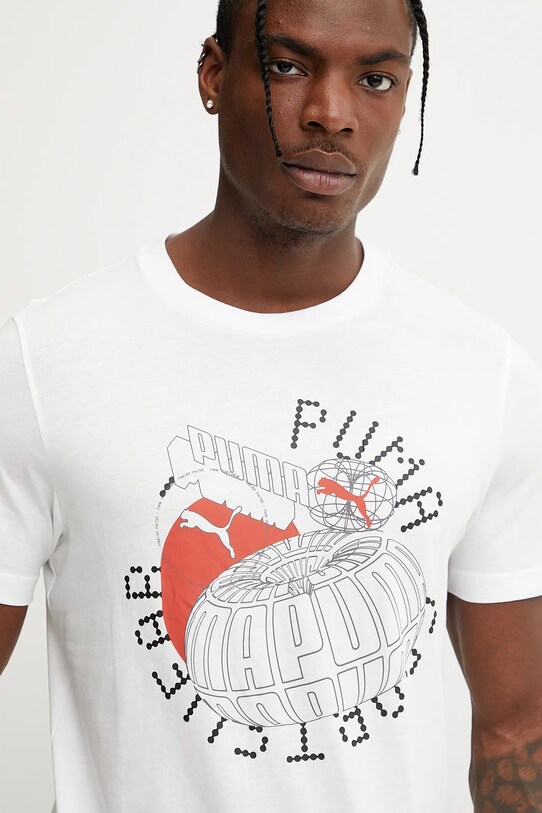 Bavlněné tričko Puma GRAPHICS Execution bílá 684833