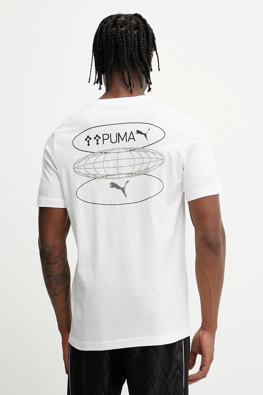 Oblečení Bavlněné tričko Puma GRAPHICS 3 Circles 684834 bílá