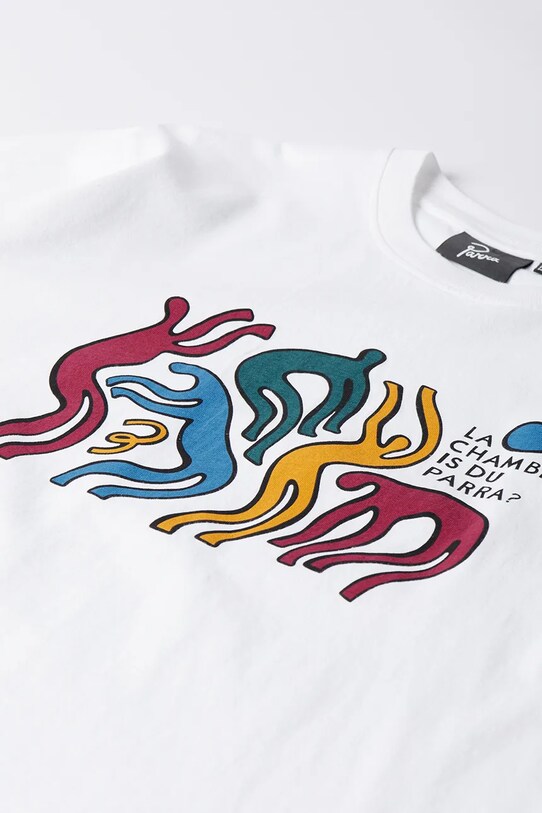 Памучна тениска by Parra La chambre nuit 53106 бял SS25
