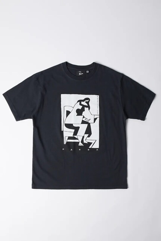 by Parra t-shirt bawełniany The confession okrągły czarny 53311