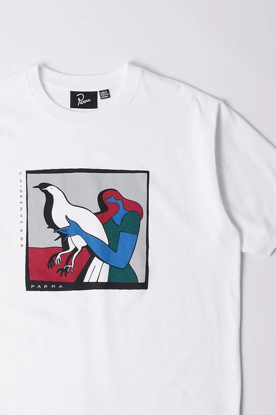 Βαμβακερό μπλουζάκι by Parra Look at it 53301.. λευκό SS25