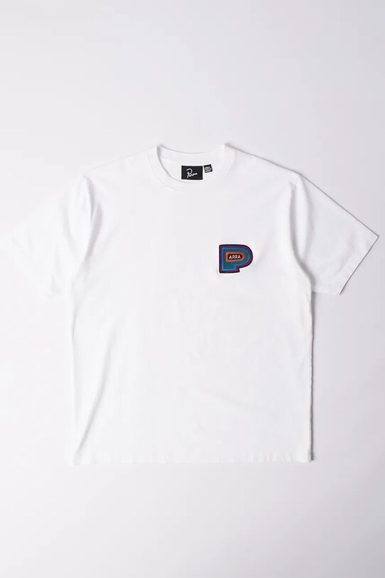 by Parra t-shirt bawełniany Repeat pea okrągły biały 53416.