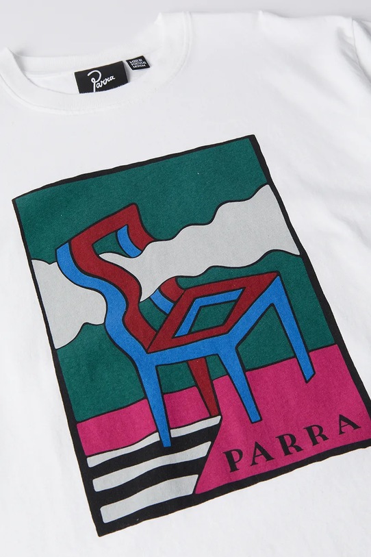 by Parra t-shirt bawełniany Smoke chair 53500. biały SS25