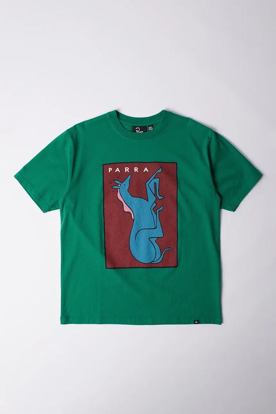 by Parra t-shirt bawełniany Vertical horse okrągły zielony 53505