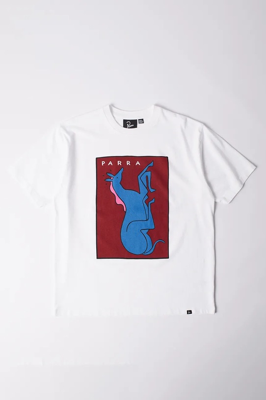 by Parra t-shirt bawełniany Vertical horse okrągły biały 53506.