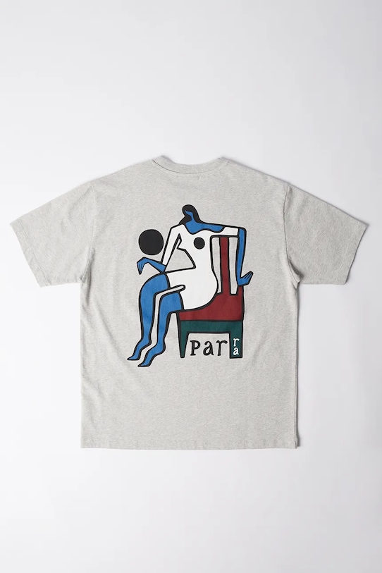 by Parra t-shirt bawełniany Chair baller okrągły szary 53516