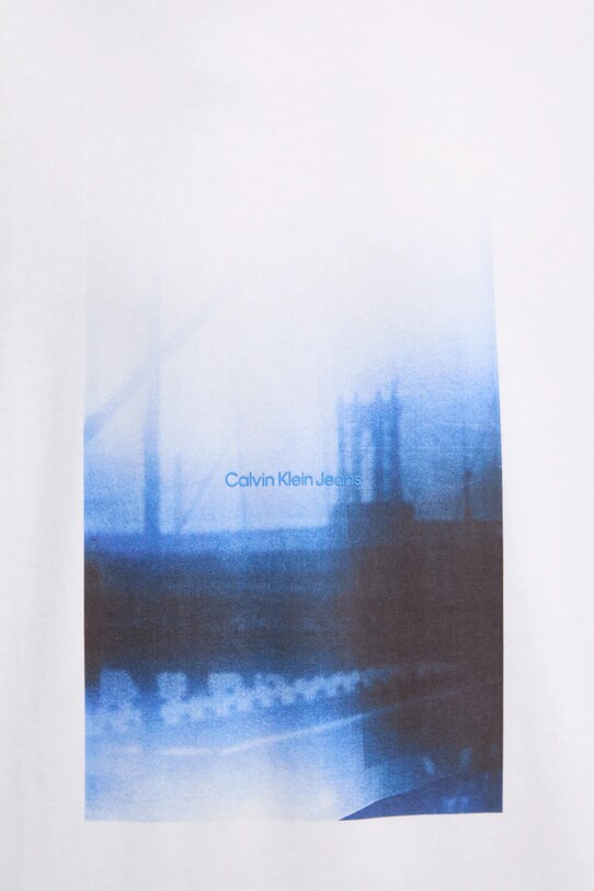 Bavlnené tričko Calvin Klein Jeans J30J327477 biela
