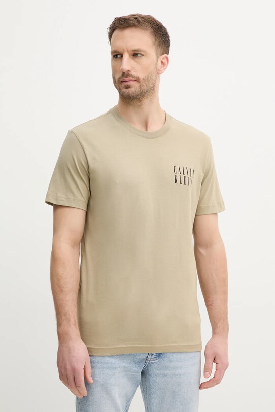 Calvin Klein Jeans tricou din bumbac print verde J30J327478