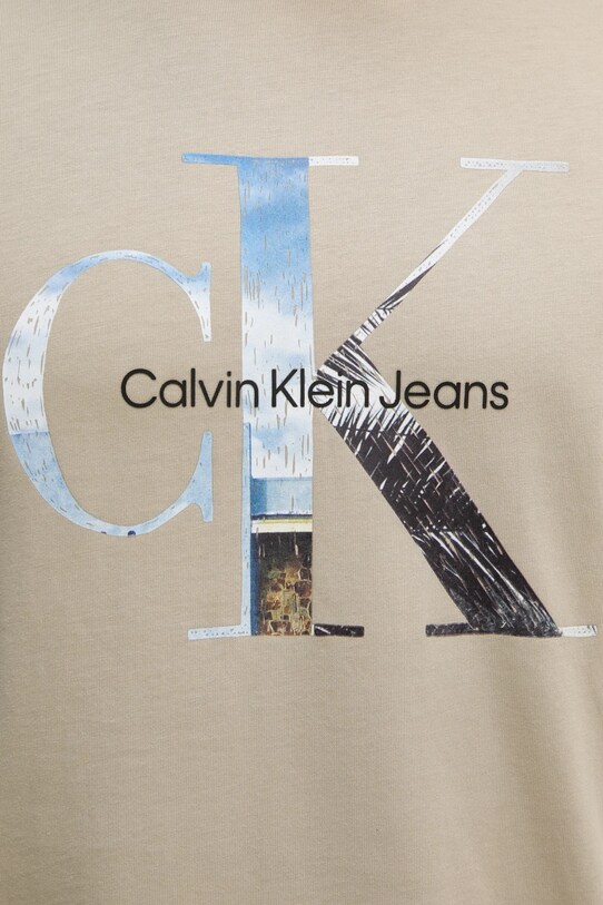 Calvin Klein Jeans t-shirt bawełniany J30J327483 beżowy