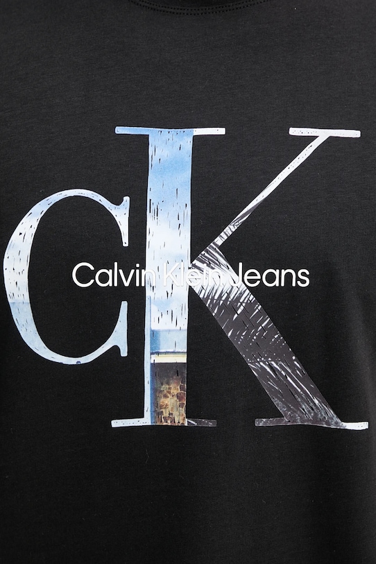Calvin Klein Jeans pamut póló J30J327483 fekete