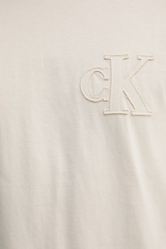 Хлопковая футболка Calvin Klein Jeans J30J327494 бежевый