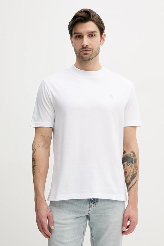 Дрехи Памучна тениска Calvin Klein Jeans J30J327523 бял