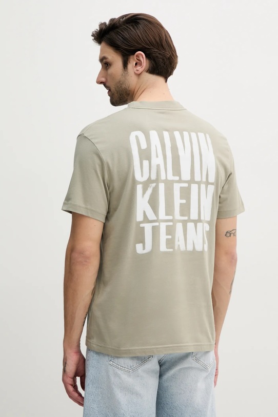 Oblečenie Bavlnené tričko Calvin Klein Jeans J30J327523 béžová