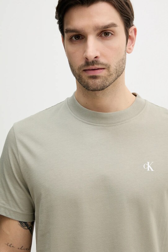 Calvin Klein Jeans pamut póló bézs J30J327523