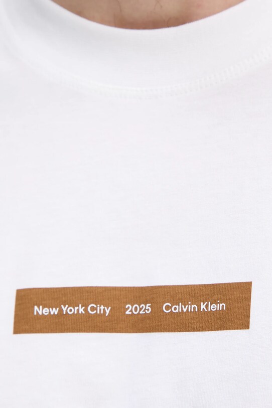 Bavlněné tričko Calvin Klein Jeans J30J327524 bílá