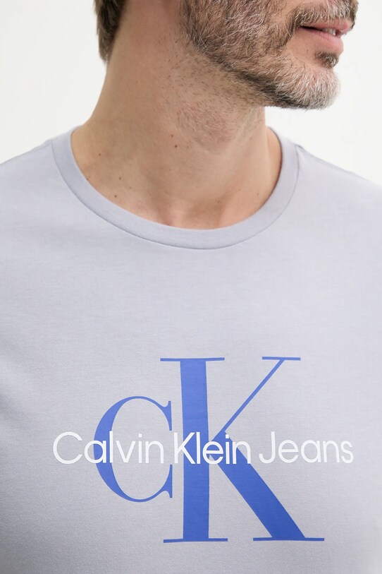 Хлопковая футболка Calvin Klein Jeans LV040EM286 фиолетовой
