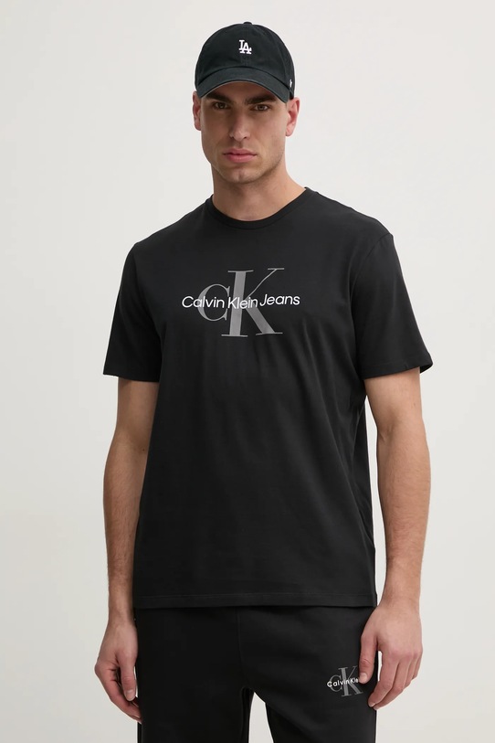 Bavlněné tričko Calvin Klein Jeans černá LV040EM286