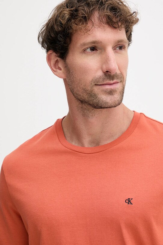 Îmbrăcăminte Calvin Klein Jeans tricou din bumbac LV040HM265 portocaliu