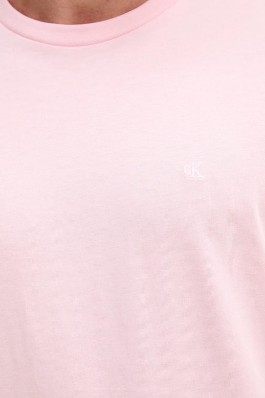Βαμβακερό μπλουζάκι Calvin Klein Jeans ροζ LV040HM265