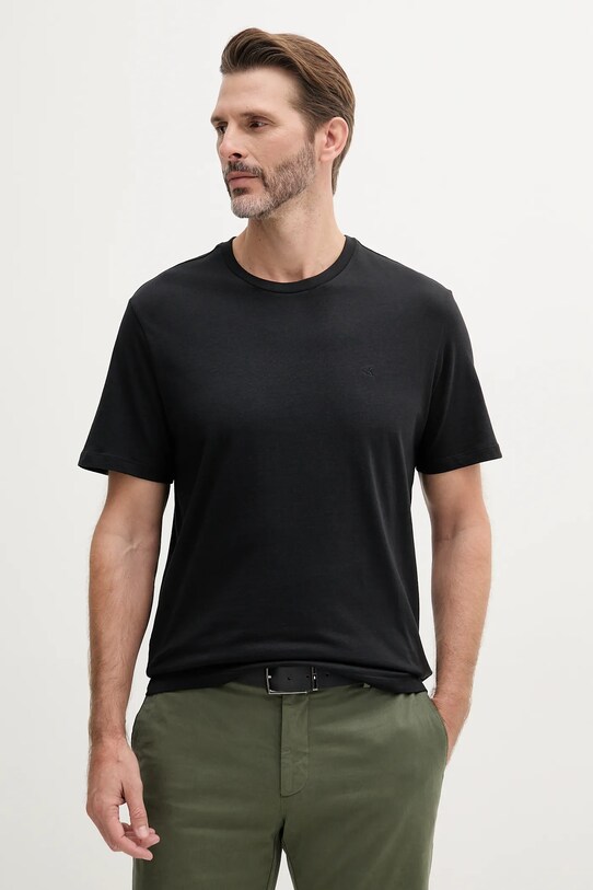 Calvin Klein Jeans tricou din bumbac uni negru LV040HM265
