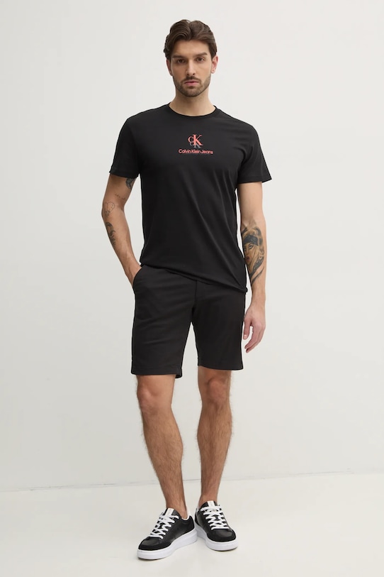 Pamučna majica Calvin Klein Jeans J30J327469 crna SS25