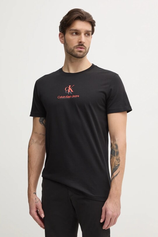 Pamučna majica Calvin Klein Jeans crna J30J327469