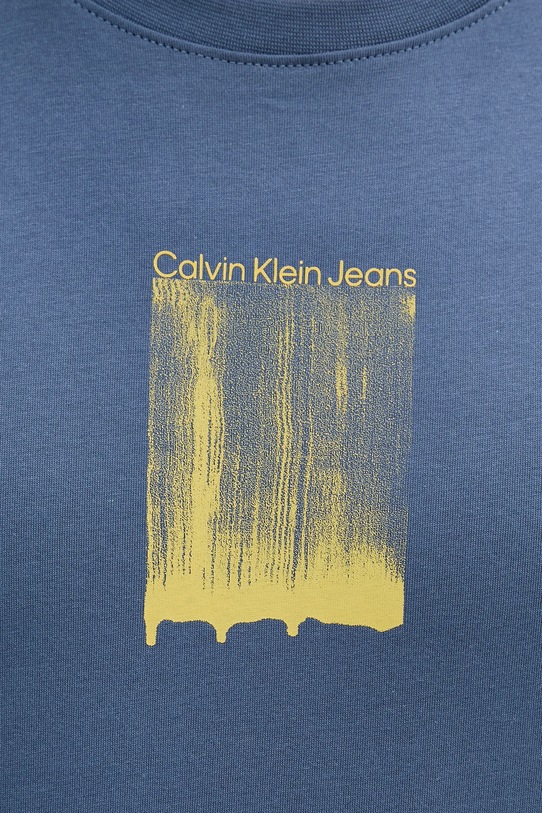 Bavlněné tričko Calvin Klein Jeans modrá J30J327522