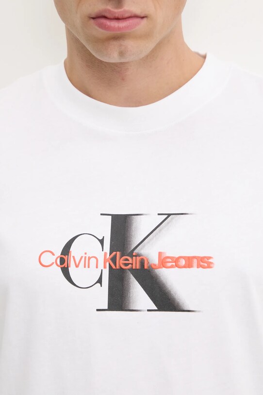 Bavlnené tričko Calvin Klein Jeans biela J30J327471