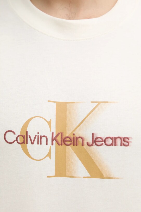 Calvin Klein Jeans tricou din bumbac J30J327471 bej