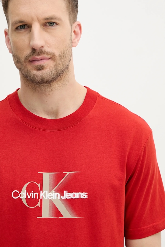 Calvin Klein Jeans t-shirt bawełniany czerwony J30J327471