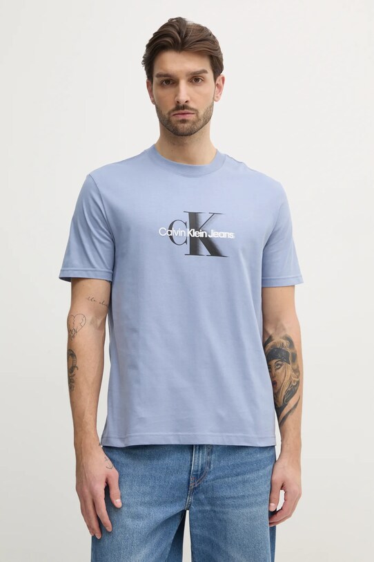 Calvin Klein Jeans t-shirt bawełniany niebieski J30J327471