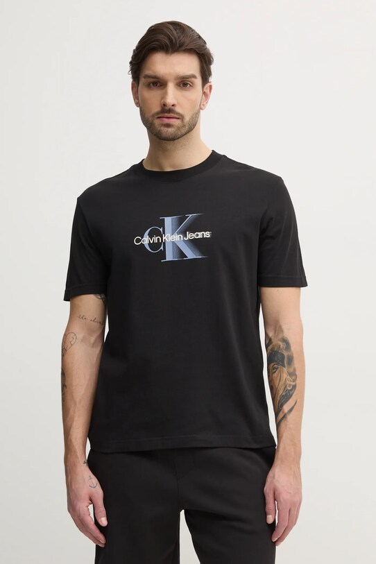 Бавовняна футболка Calvin Klein Jeans чорний J30J327471