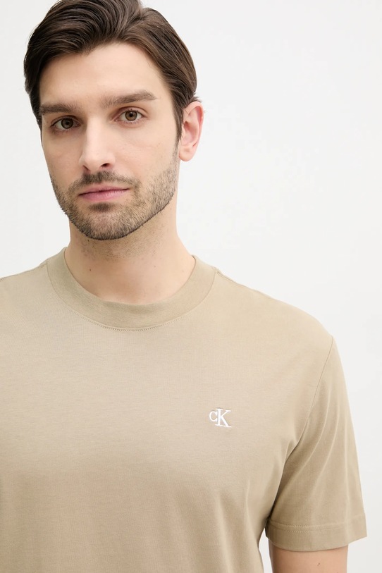 Bavlnené tričko Calvin Klein Jeans béžová J30J327473