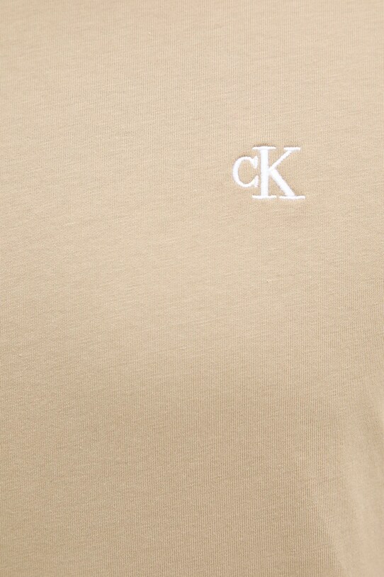 Bavlnené tričko Calvin Klein Jeans J30J327473 béžová