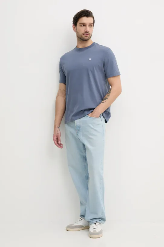 Calvin Klein Jeans t-shirt in cotone J30J327473 blu SS25