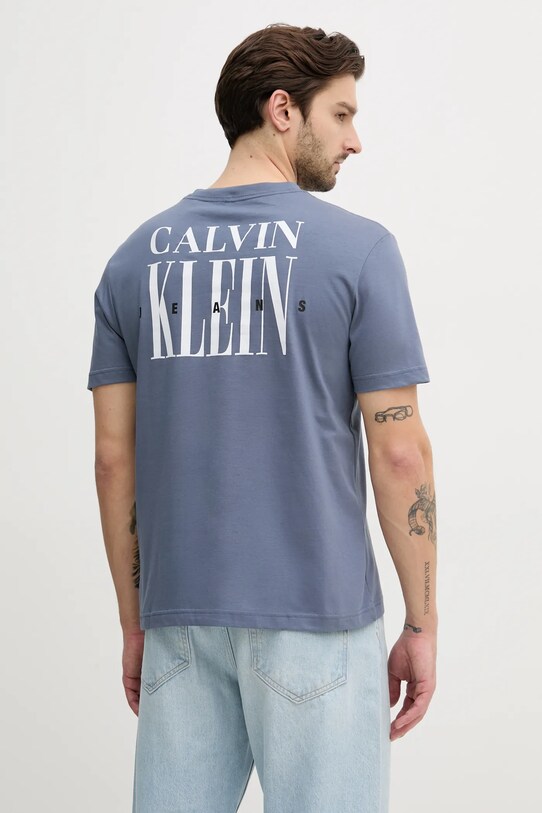 Одяг Бавовняна футболка Calvin Klein Jeans J30J327473 блакитний