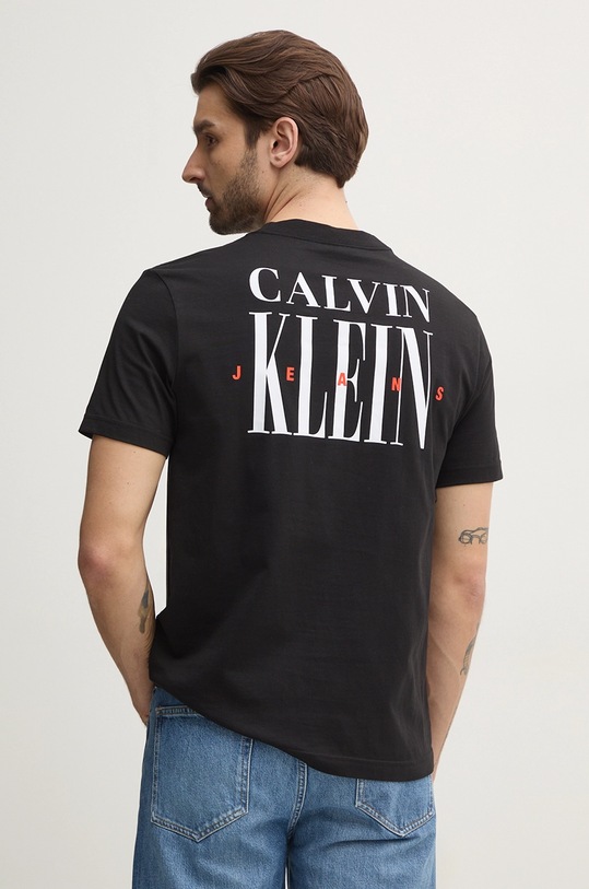 Bavlnené tričko Calvin Klein Jeans potlač čierna J30J327473