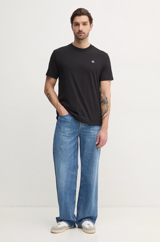 Calvin Klein Jeans tricou din bumbac J30J327473 negru SS25