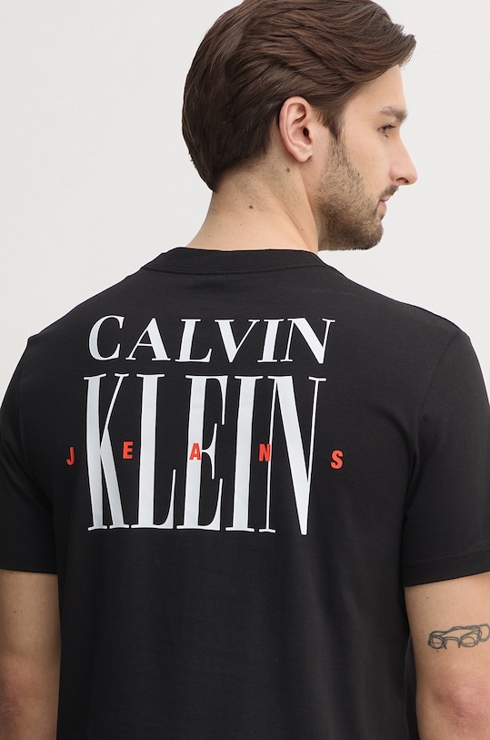 Bavlnené tričko Calvin Klein Jeans čierna J30J327473