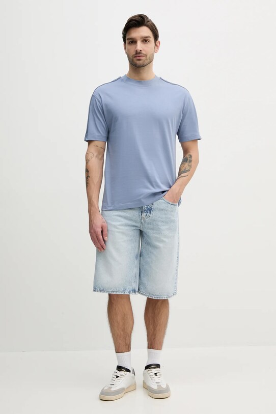 Бавовняна футболка Calvin Klein Jeans J30J327237 блакитний SS25