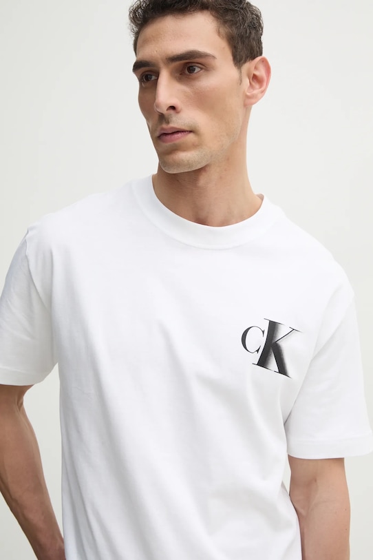 Бавовняна футболка Calvin Klein Jeans білий J30J327475