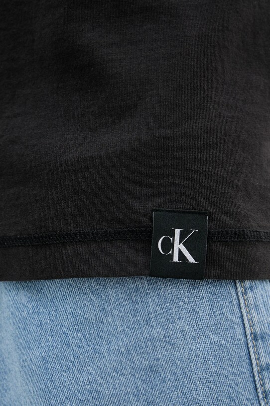Bombažna kratka majica Calvin Klein Jeans J30J327267 črna