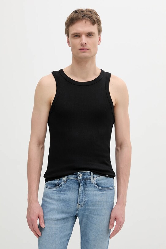 Top Calvin Klein Jeans slim μαύρο J30J327269