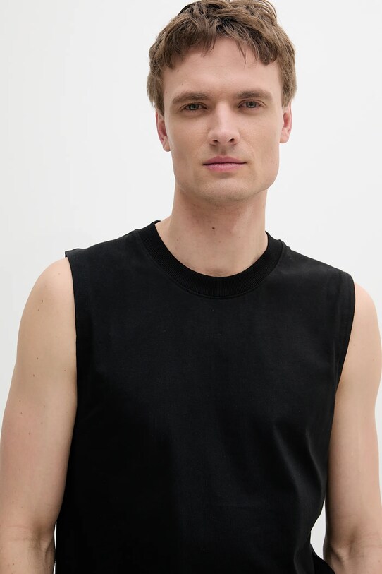 Βαμβακερό μπλουζάκι Calvin Klein Jeans μαύρο J30J327283