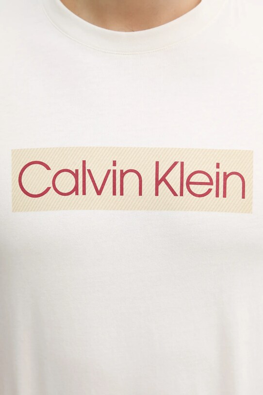 Хлопковая футболка Calvin Klein Jeans J30J327472 бежевый