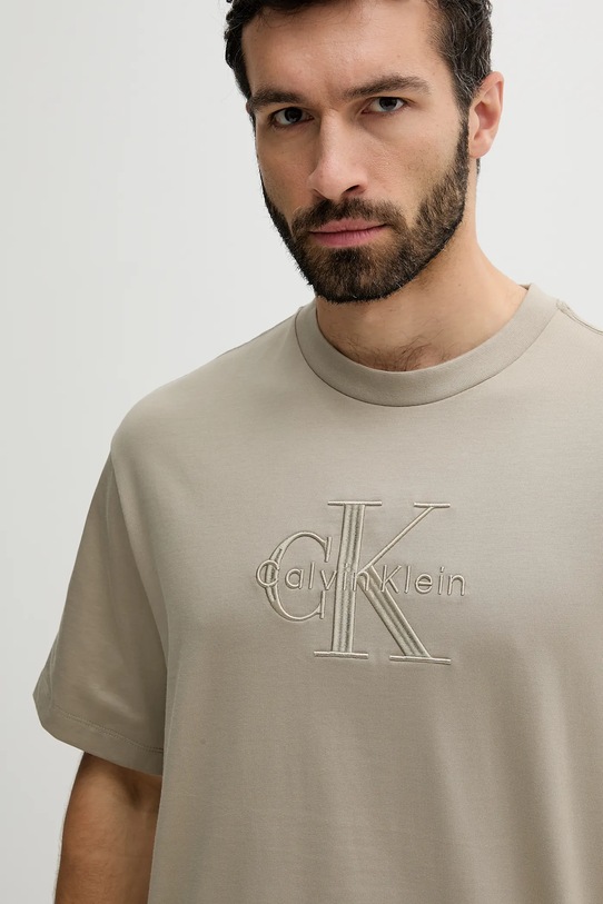Одежда Хлопковая футболка Calvin Klein Jeans LV04RB295G бежевый