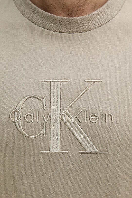 Bavlněné tričko Calvin Klein Jeans béžová LV04RB295G