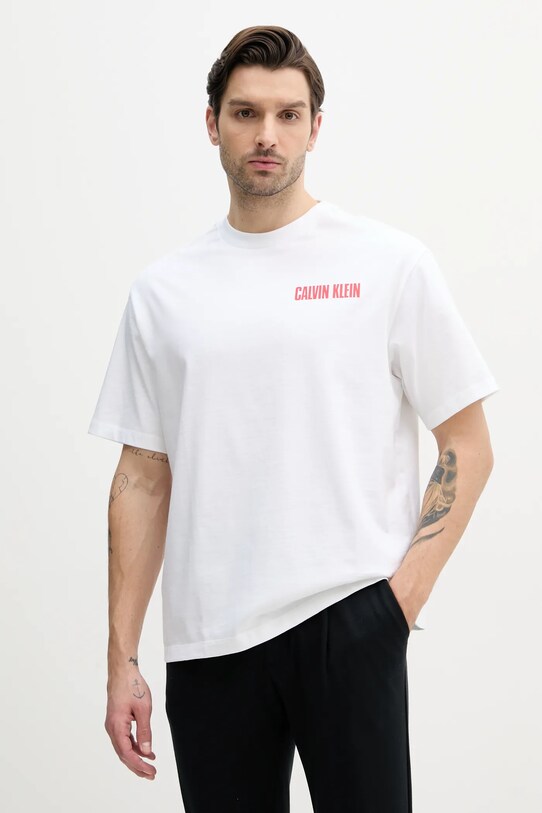 Bavlnené tričko Calvin Klein Jeans biela LV04RB851G