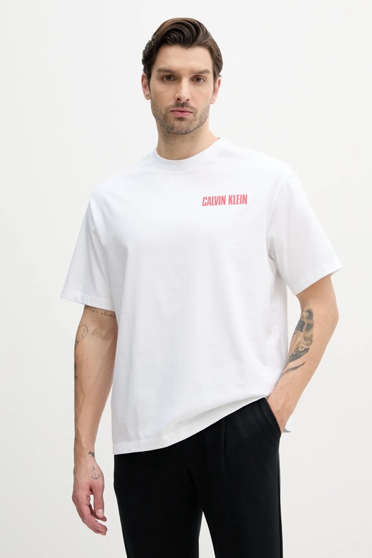 Bavlněné tričko Calvin Klein Jeans bílá LV04RB851G